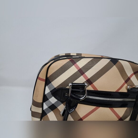 Burberry Tote Handle Bag Handbag Satchel Vintage Y2K Nova Check 13" x 10.5' - Picture 15 of 15